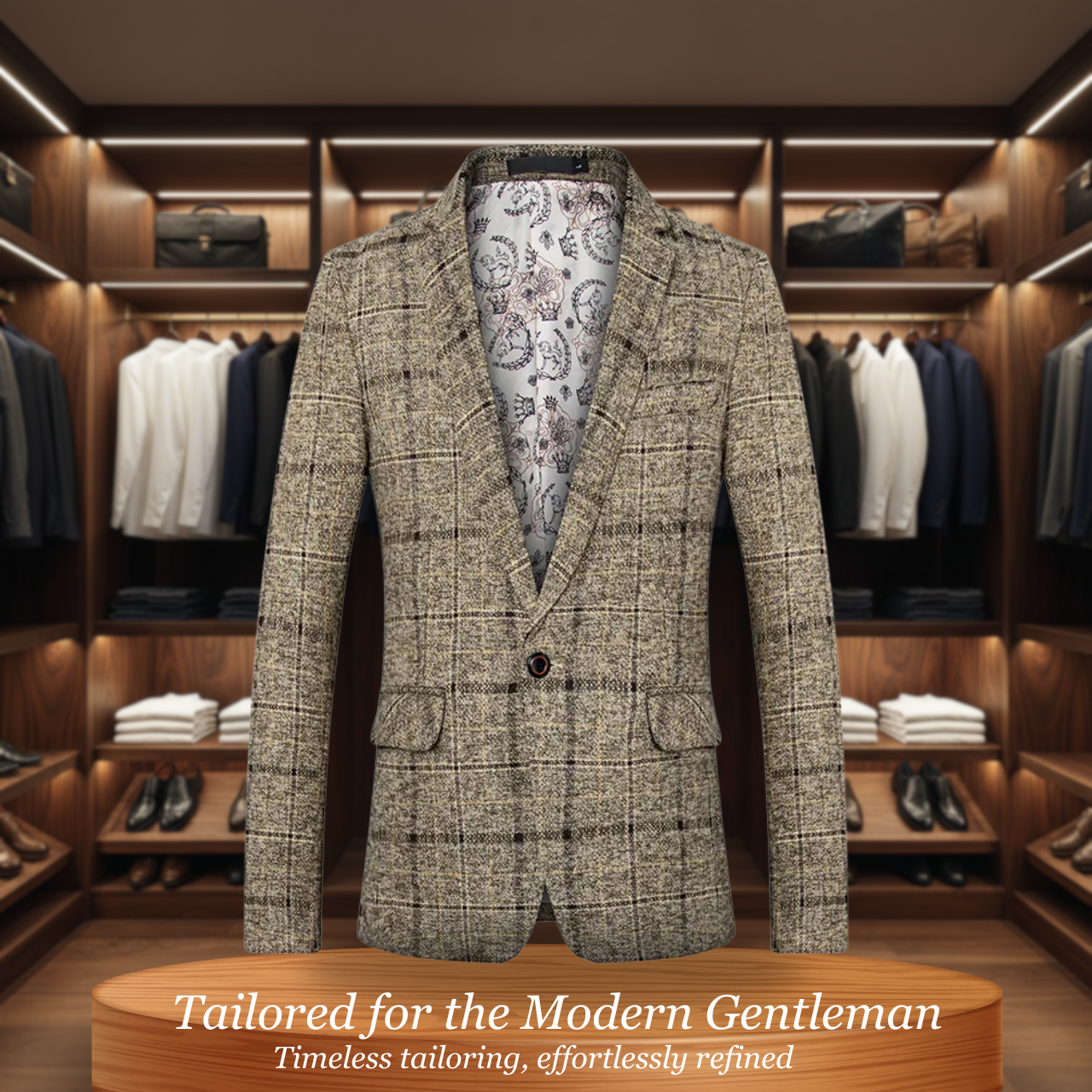 Monaco  | Premium Cotton Check Blazer with Tailored Comfort and Style