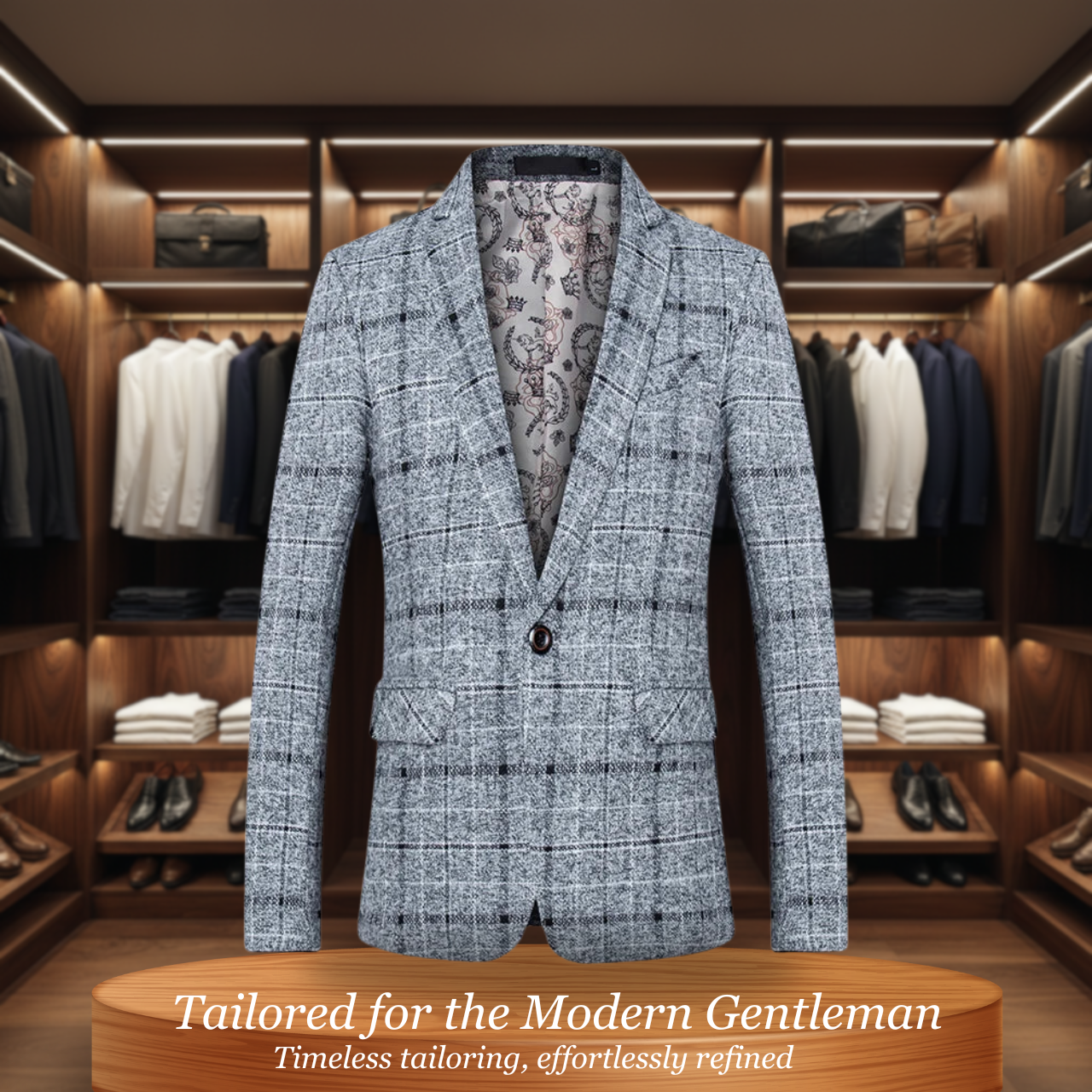 Monaco  | Premium Cotton Check Blazer with Tailored Comfort and Style