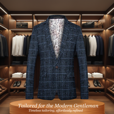 Monaco  | Premium Cotton Check Blazer with Tailored Comfort and Style