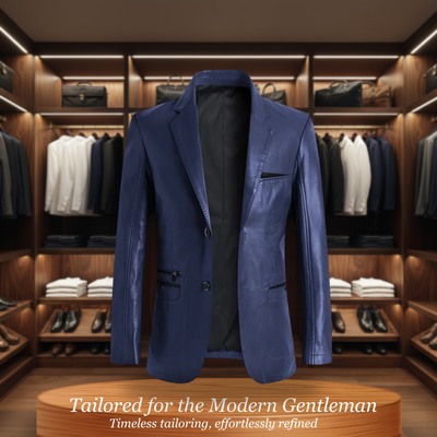 Blake | Italian-Inspired Tailored Leather Jacket with Zippered
