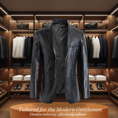 Blake | Italian-Inspired Tailored Leather Jacket with Zippered