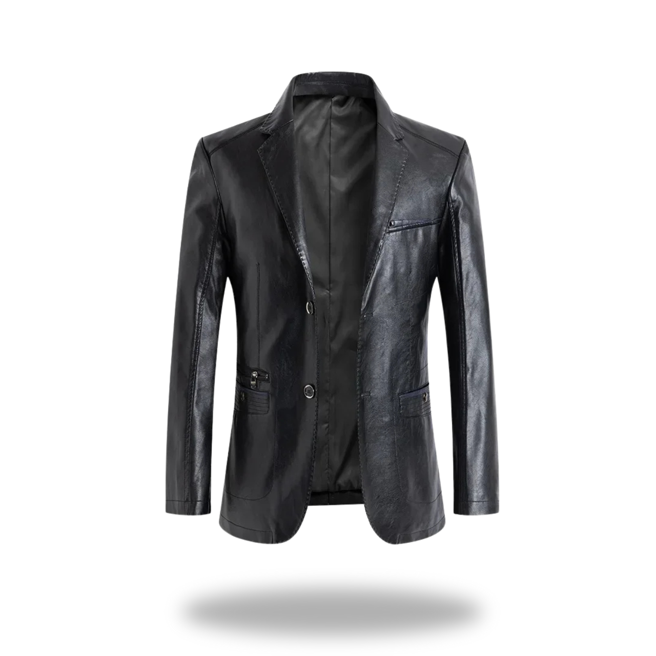 Blake | Italian-Inspired Tailored Leather Jacket with Zippered