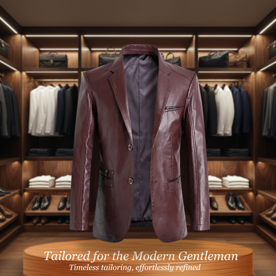 Blake | Italian-Inspired Tailored Leather Jacket with Zippered