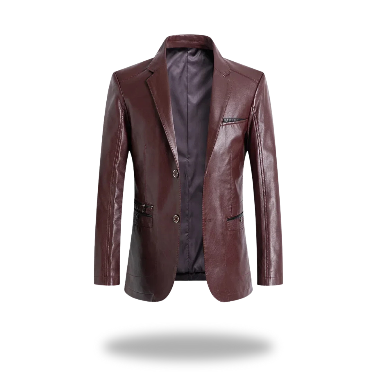 Blake | Italian-Inspired Tailored Leather Jacket with Zippered