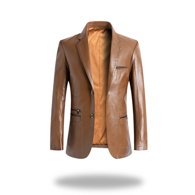 Blake | Italian-Inspired Tailored Leather Jacket with Zippered