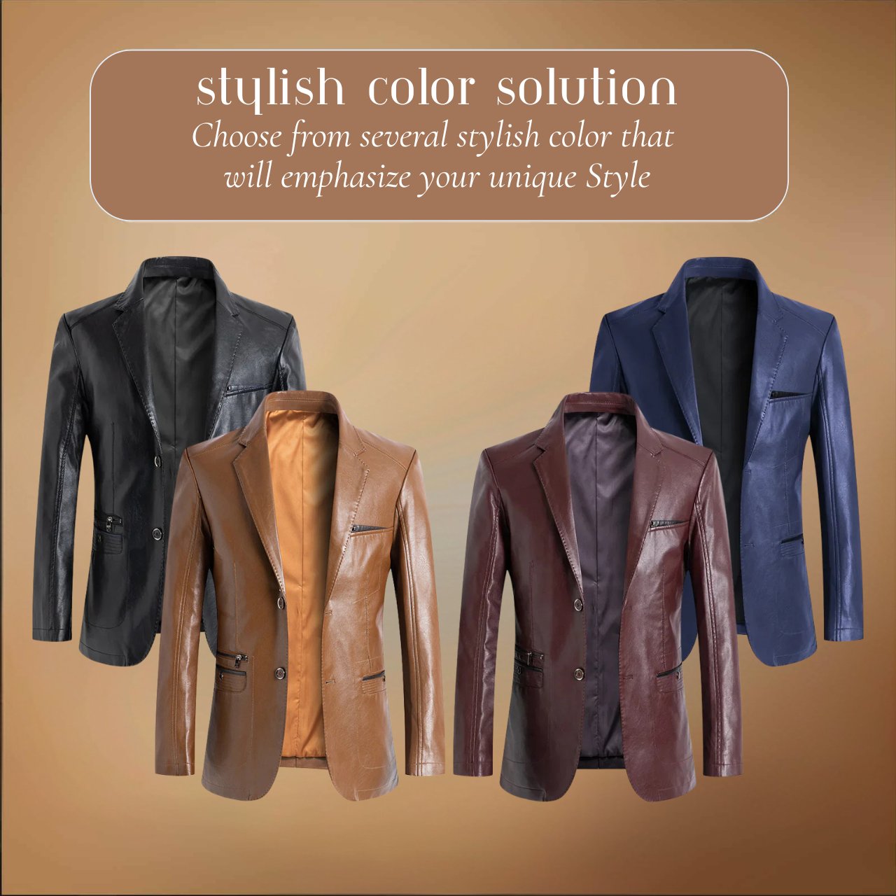 Blake | Italian-Inspired Tailored Leather Jacket with Zippered