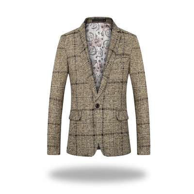 Monaco  | Premium Cotton Check Blazer with Tailored Comfort and Style