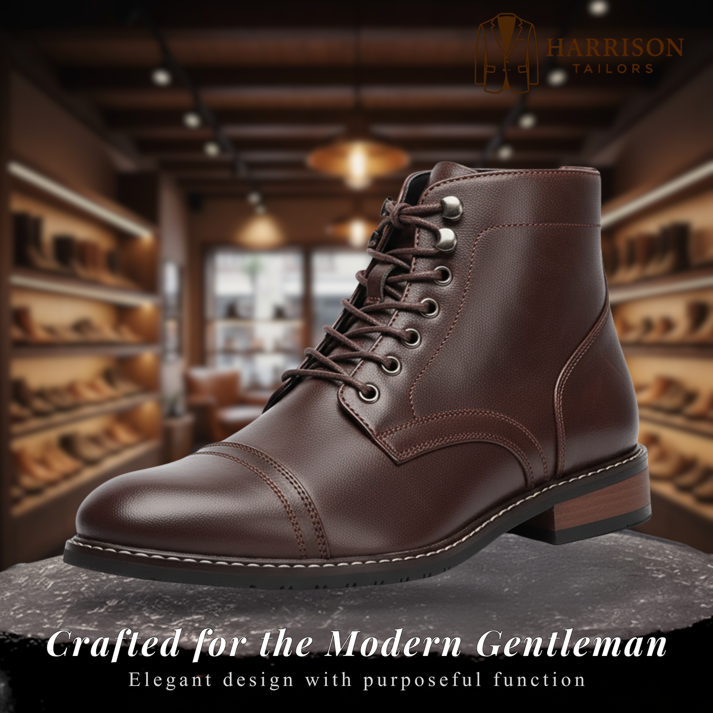 Jack | Vintage Industrial - Lace-Up Ankle Boots