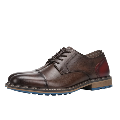 Ricky | Men's Brown Derby Shoes - Formal & Casual Lace-Ups with Non-Slip Rubber Sole