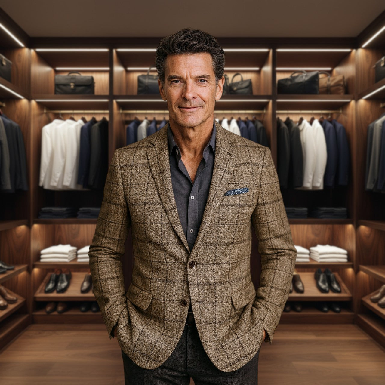 Monaco  | Premium Cotton Check Blazer with Tailored Comfort and Style