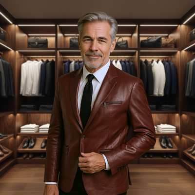 Blake | Italian-Inspired Tailored Leather Jacket with Zippered