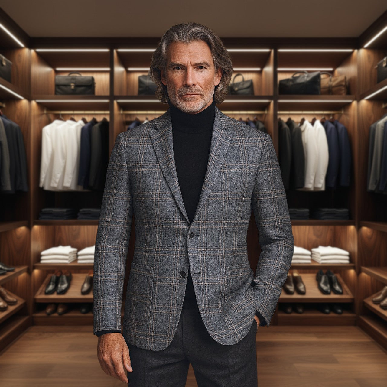 Peter | Tailored Plaid Jacket for Business and Beyond