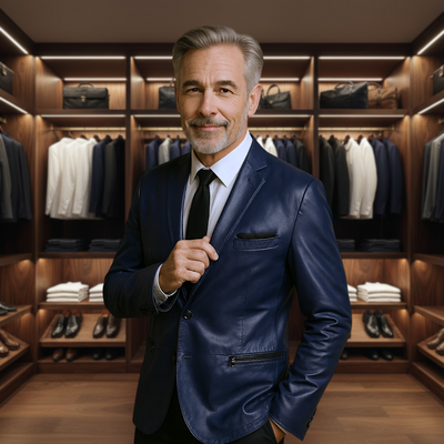 Blake | Italian-Inspired Tailored Leather Jacket with Zippered